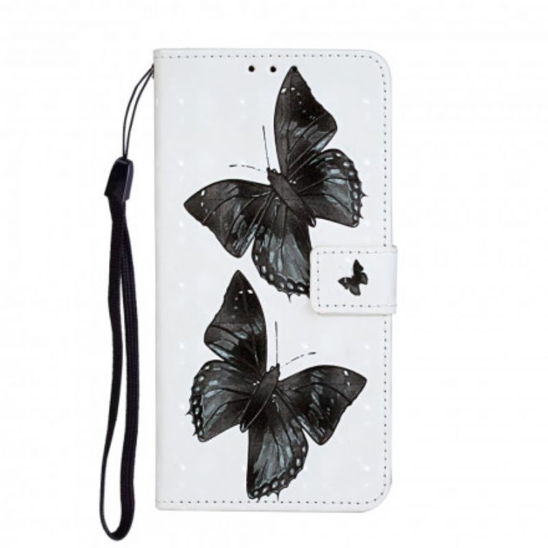 Kožené Puzdro iPhone 11 Butterfly Nastaviteľný Popruh