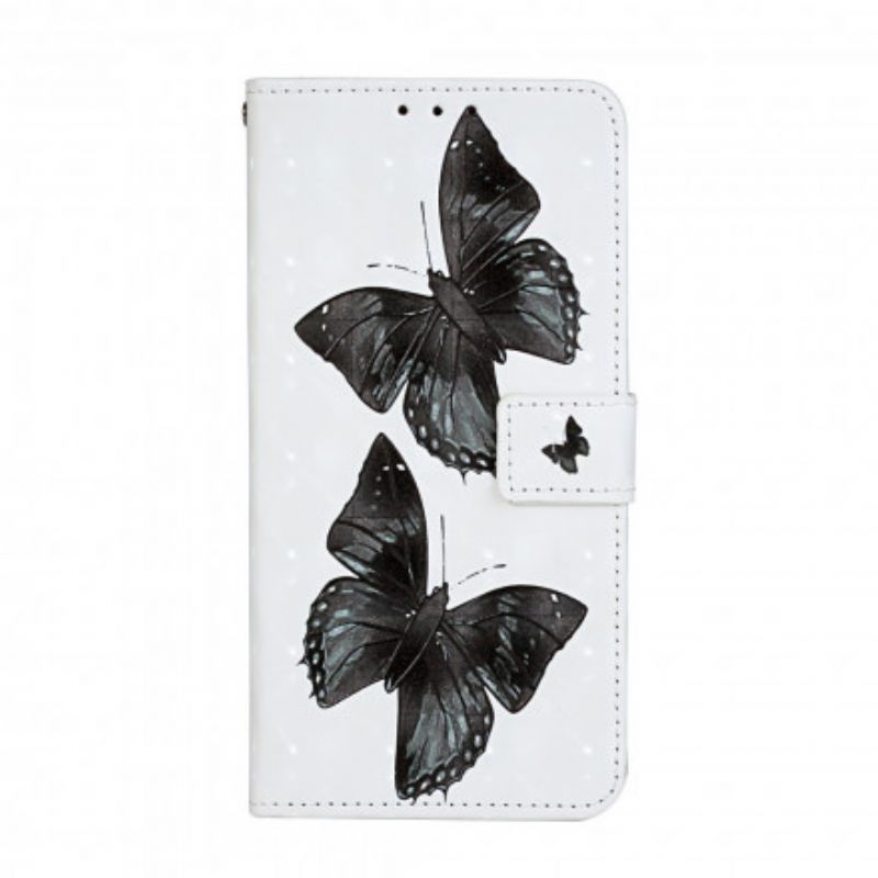 Kožené Puzdro iPhone 11 Butterfly Nastaviteľný Popruh