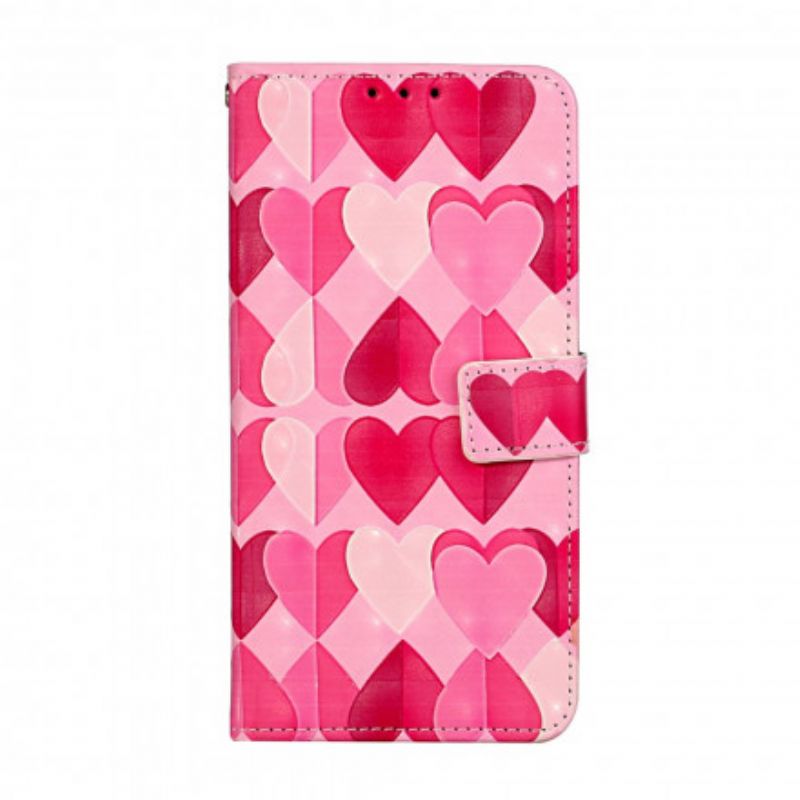 Kožené Puzdro iPhone 11 Nastaviteľný Popruh Hearts