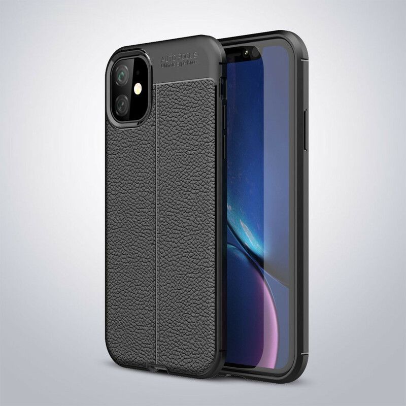 Kryt iPhone 11 Efekt Dvojitej Kože Litchi