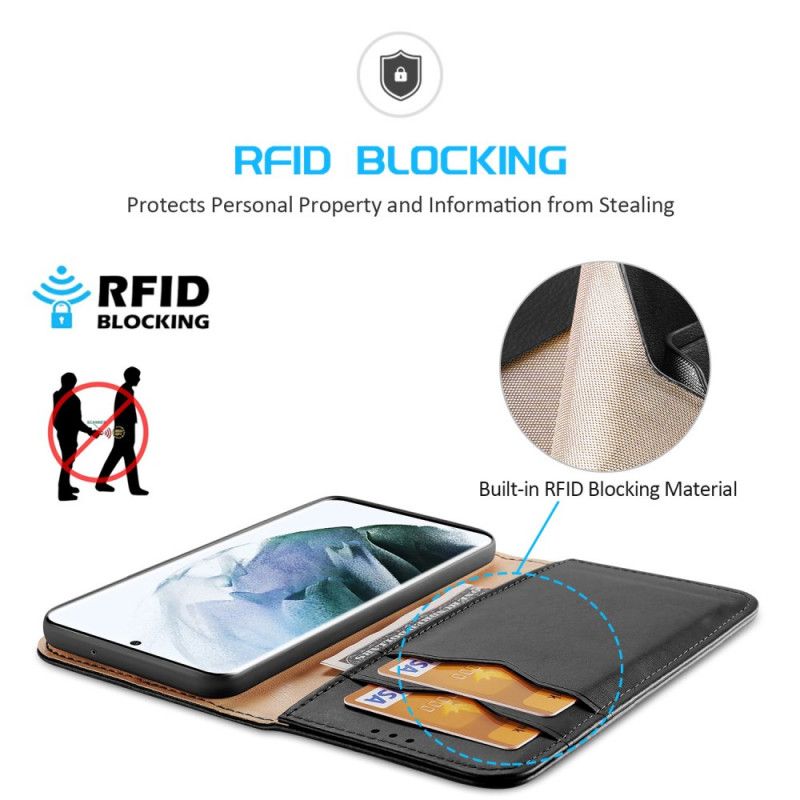 Flipové Puzdro Samsung Galaxy S22 Ultra 5G Kožené Puzdro Rfid Dux Ducis