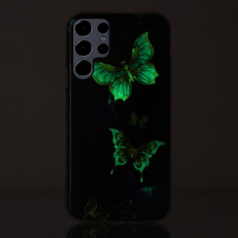 Kryt Samsung Galaxy S22 Ultra 5G Fluorescenčné Motýle