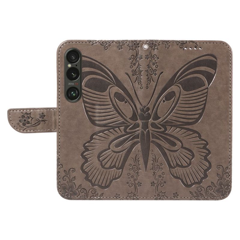 Kožené Puzdro Sony Xperia 1 Vi Butterfly Graphic Lanyard