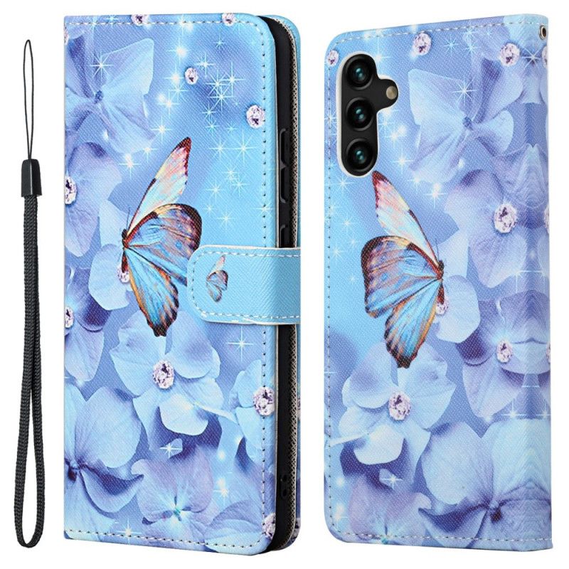 Flipové Puzdro Samsung Galaxy A13 5G / A04s Strappy Diamond Butterflies