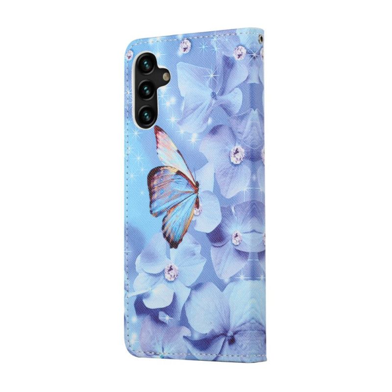 Flipové Puzdro Samsung Galaxy A13 5G / A04s Strappy Diamond Butterflies