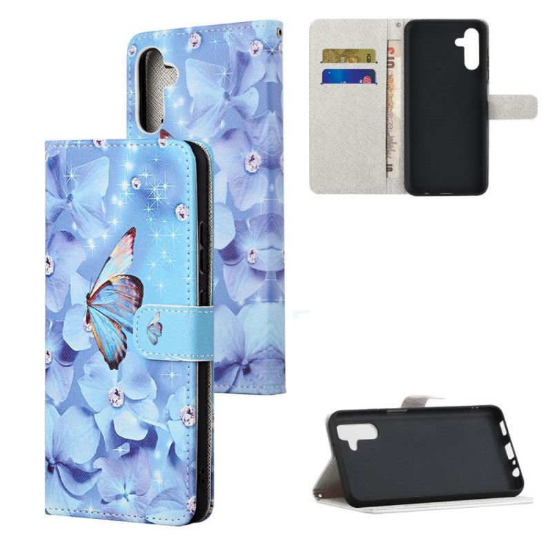 Flipové Puzdro Samsung Galaxy A13 5G / A04s Strappy Diamond Butterflies