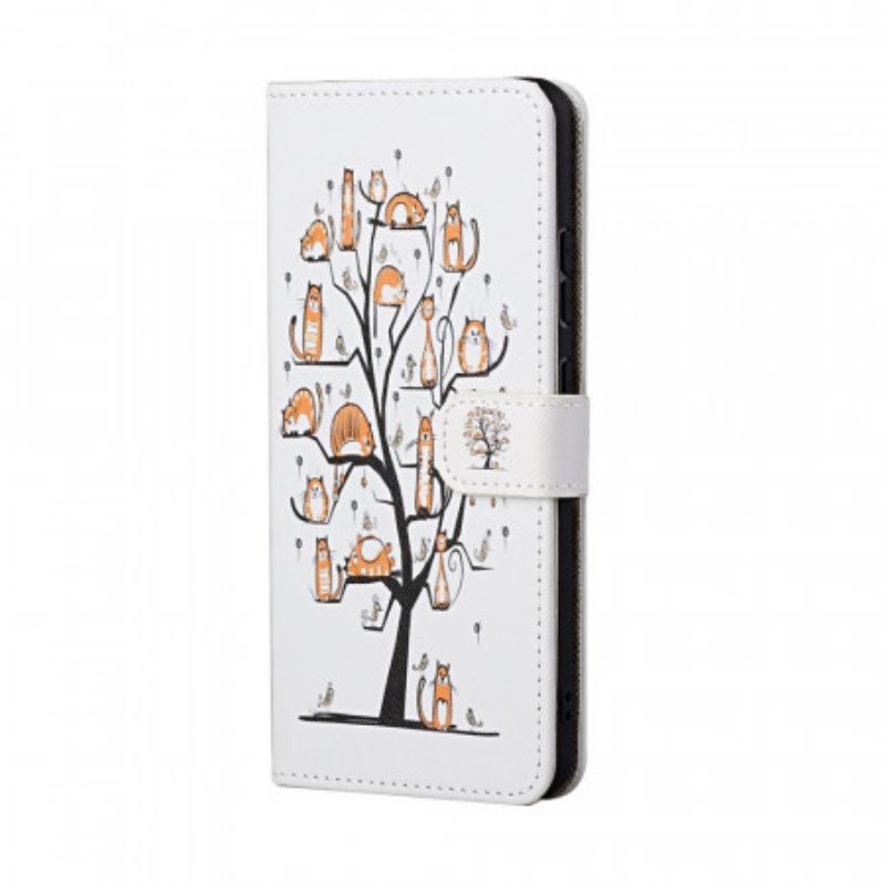 Kožené Puzdro Samsung Galaxy A13 5G / A04s / 04s Funky Cats Strappy