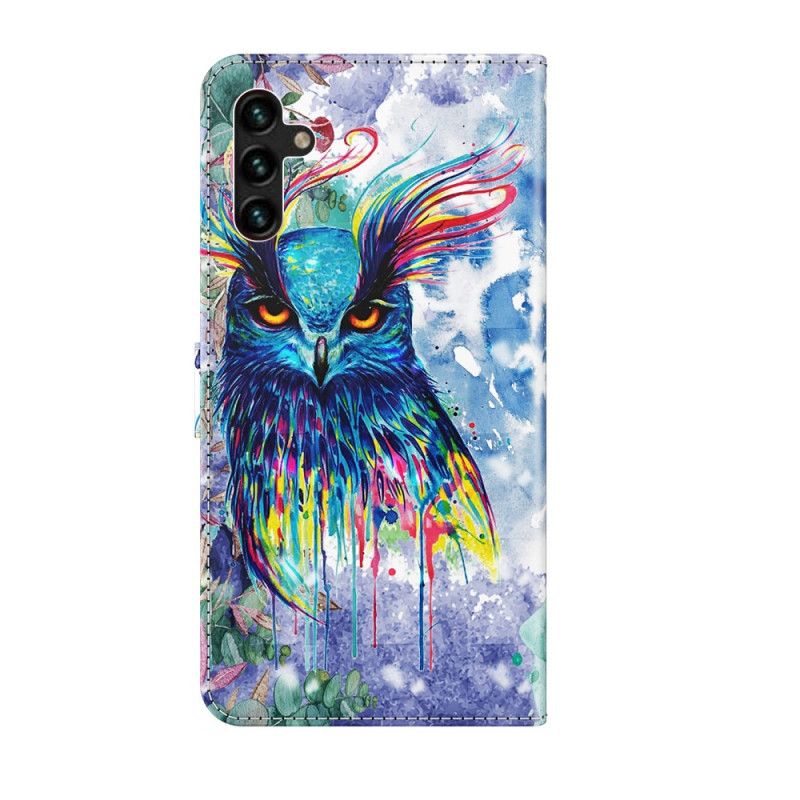 Kožené Puzdro Samsung Galaxy A13 5G / A04s Akvarelový Vták