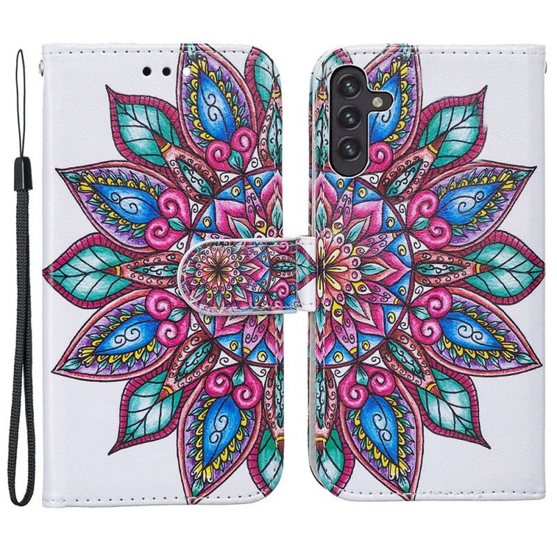 Kožené Puzdro Samsung Galaxy A13 5G / A04s Kreslená Mandala