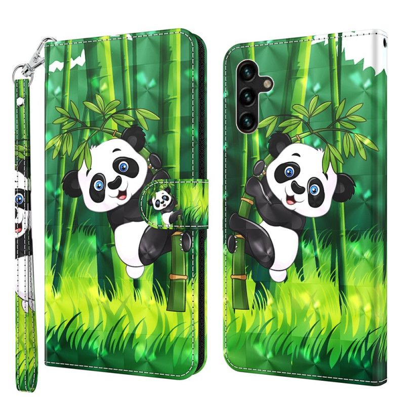 Kožené Puzdro Samsung Galaxy A13 5G / A04s Panda A Bambus