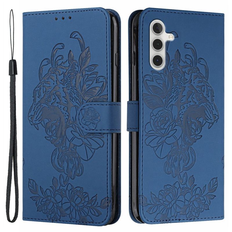 Kožené Puzdro Samsung Galaxy A13 5G / A04s Strappy Barokový Tiger