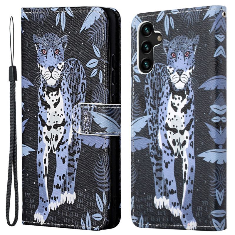 Kožené Puzdro Samsung Galaxy A13 5G / A04s Strappy Leopard