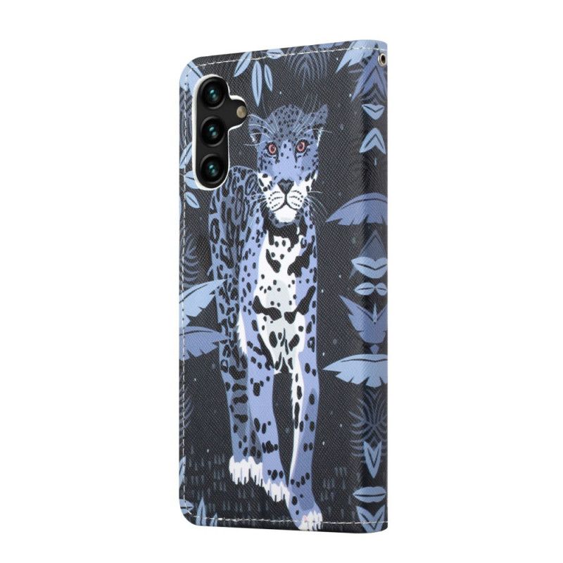 Kožené Puzdro Samsung Galaxy A13 5G / A04s Strappy Leopard