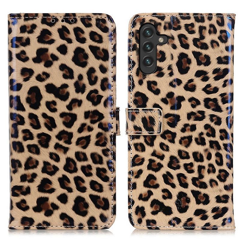 Peňaženkový Kryt Samsung Galaxy A13 5G / A04s Leopard