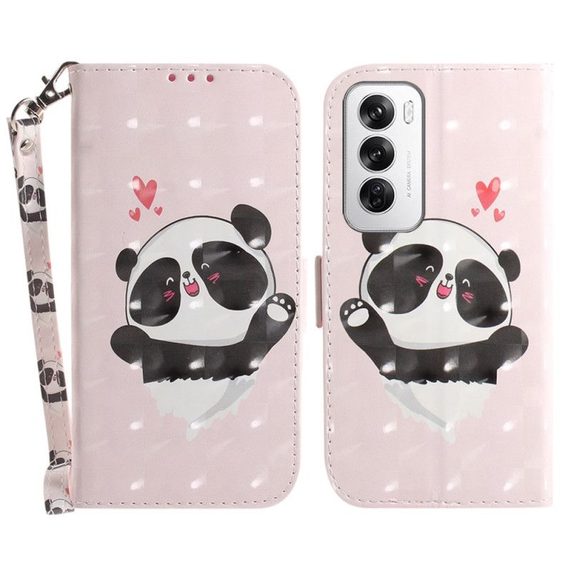 Puzdro Oppo Reno 12 5g Panda Love With Strap