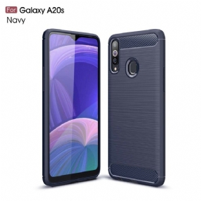 Kryt Samsung Galaxy A20s Kartáčované Uhlíkové Vlákno