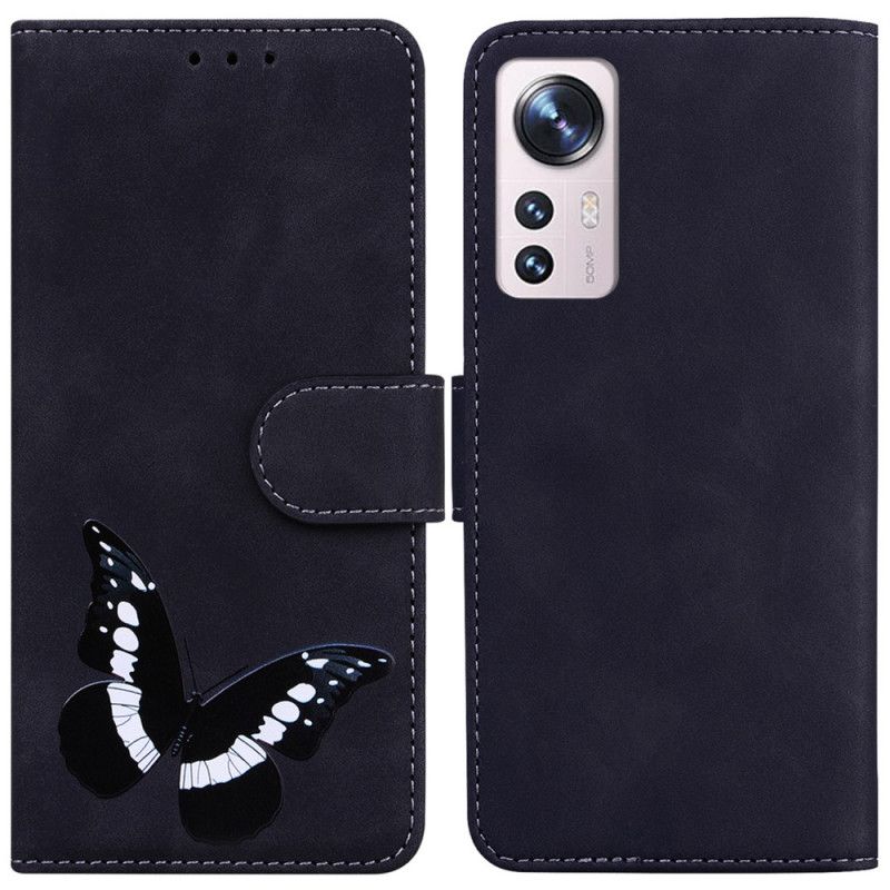 Kožené Puzdro Xiaomi 12 Pro Skin-touch Butterfly