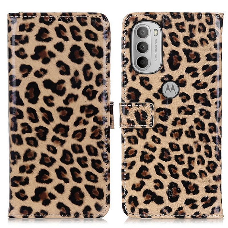 Kožené Puzdro Moto G41 / G31 Obyčajný Leopard