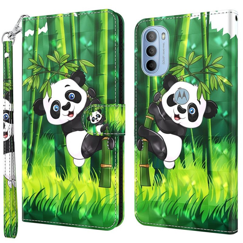 Peňaženkový Kryt Moto G41 / G31 Panda A Bambus