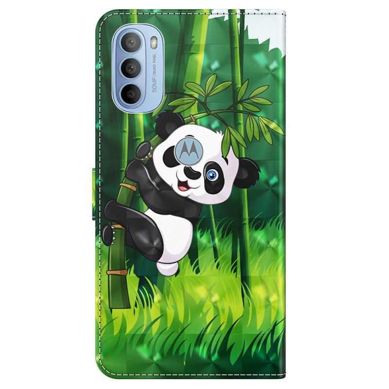 Peňaženkový Kryt Moto G41 / G31 Panda A Bambus