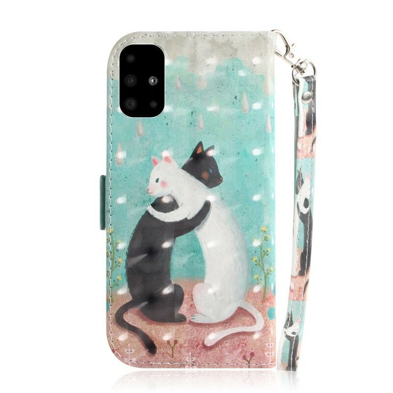 Flipové Puzdro Samsung Galaxy A51 Strappy Cat Friends