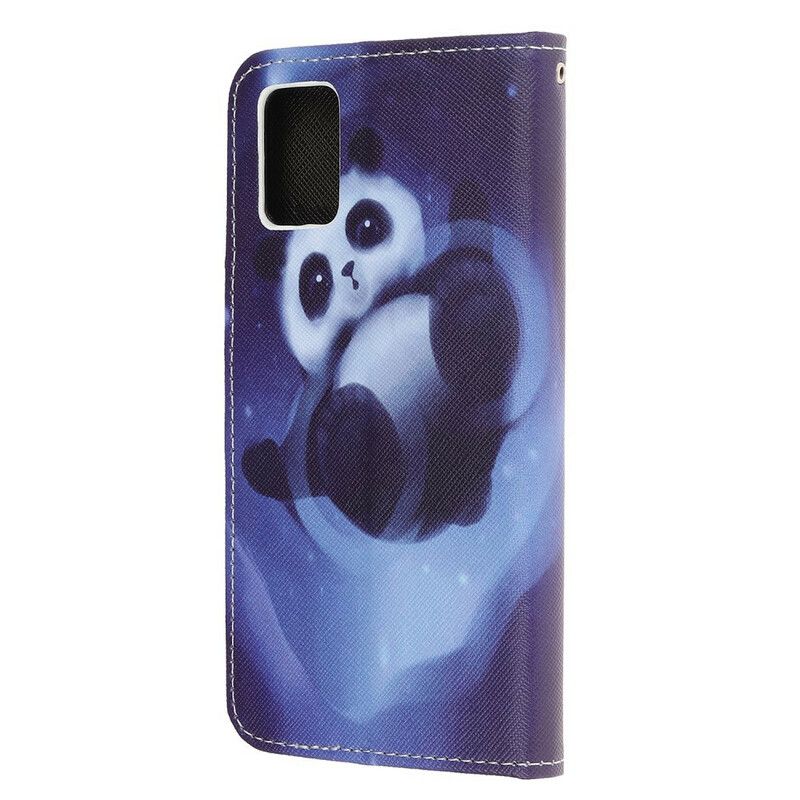 Kožené Puzdro Samsung Galaxy A51 Panda Space So Šnúrkou