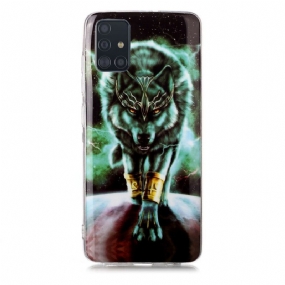 Kryt Samsung Galaxy A51 Fluorescenčná Séria Wolf