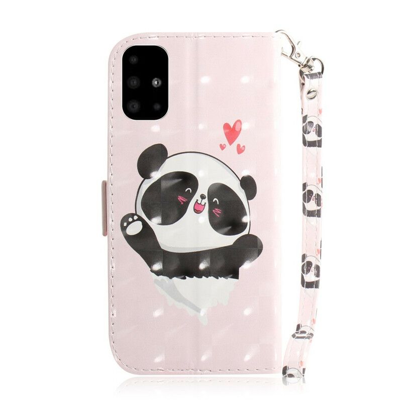 Peňaženkový Kryt Samsung Galaxy A51 Panda Love With Lanyard