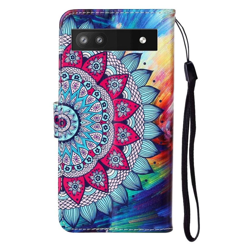 Kožené Puzdro Google Pixel 7A Farebná Strappy Mandala