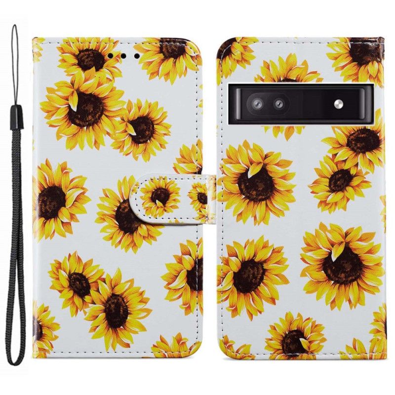 Peňaženkový Kryt Google Pixel 7A Tangá Sunflowers